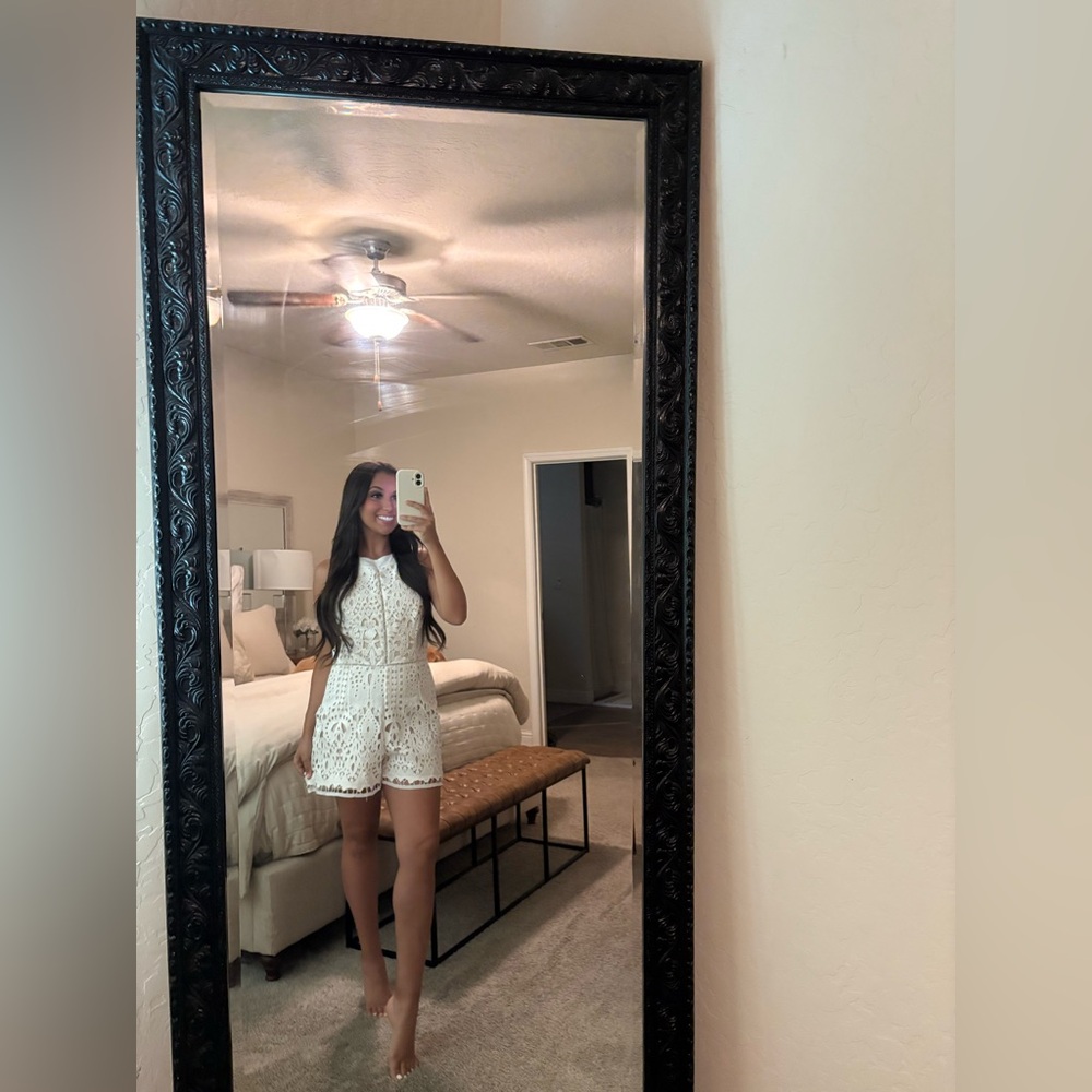 Adelyn Rae White Lace Romper